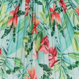 Mayoral-Платье с плиссировкой тропического зелёного цвета для девочек | Childrensalon Outlet