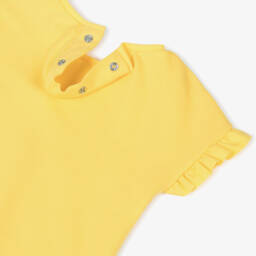 Mayoral-Girls Tropical Yellow Cotton Tee | Childrensalon Outlet