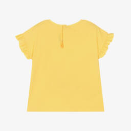 Mayoral-Girls Tropical Yellow Cotton Tee | Childrensalon Outlet