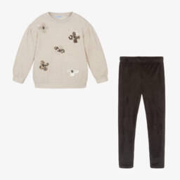 Mayoral-Girls Velour Leggings and Sweatshirt Set | Childrensalon Outlet