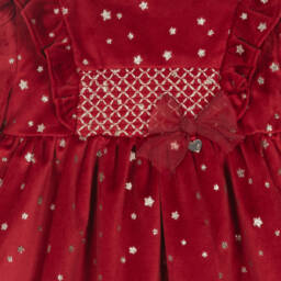 Mayoral-Girls Velour Starry Red Dress | Childrensalon Outlet