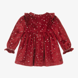Mayoral-Girls Velour Starry Red Dress | Childrensalon Outlet