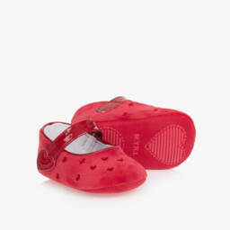 مايورال Newborn-حذاء لمرحلة قبل المشي قطيفة لون أحمر للمولودات | Childrensalon Outlet