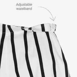 مايورال-شورت سكورت قطن ساتين مقلم لون أبيض وأسود | Childrensalon Outlet