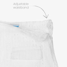Mayoral-Girls White Broderie Anglaise Shorts | Childrensalon Outlet