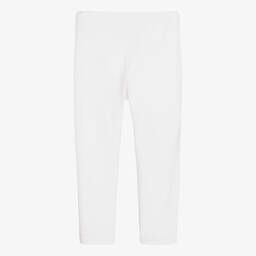 مايورال-ليقنز  قصير قطن مستدام جيرسي لون أبيض للبنات | Childrensalon Outlet