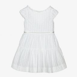 Mayoral-Girls White Cotton Dress | Childrensalon Outlet