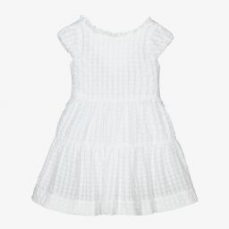 Mayoral-Girls White Cotton Dress | Childrensalon Outlet