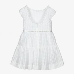 Mayoral-Girls White Cotton Dress | Childrensalon Outlet