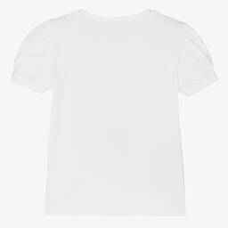Mayoral-تيشيرت قطن جيرسي لون أبيض للبنات | Childrensalon Outlet
