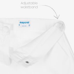 Mayoral-Girls White Cotton Shorts | Childrensalon Outlet