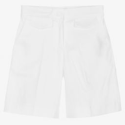 Mayoral-Girls White Cotton Shorts | Childrensalon Outlet