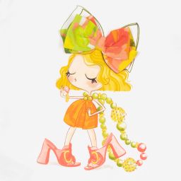 Mayoral-Белая хлопковая футболка для девочек | Childrensalon Outlet