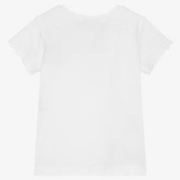 مايورال-تيشيرت قطن مستدام لون أبيض للبنات | Childrensalon Outlet
