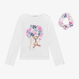 Mayoral-Girls White Cotton Top | Childrensalon Outlet