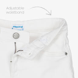 Mayoral-Белые джинсовые шорты для девочек | Childrensalon Outlet