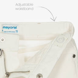 مايورال-شورت قطن دنيم لون أبيض للبنات | Childrensalon Outlet