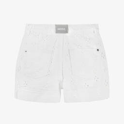 مايورال-شورت قطن دنيم لون أبيض للبنات | Childrensalon Outlet