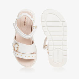 Mayoral-Girls White Faux Leather Studded Sandals | Childrensalon Outlet