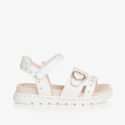 Mayoral-Girls White Faux Leather Studded Sandals | Childrensalon Outlet