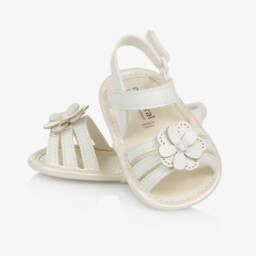 Mayoral Для новорожденных-Белые цветочные пинетки для девочек | Childrensalon Outlet