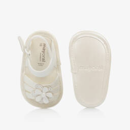 Mayoral Для новорожденных-Белые цветочные пинетки для девочек | Childrensalon Outlet