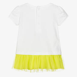 Mayoral-Girls White & Green Cotton Dress | Childrensalon Outlet