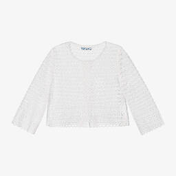 Mayoral-Girls White Guipure Lace Cardigan | Childrensalon Outlet