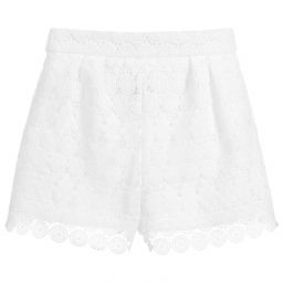 Mayoral-Girls White Lace Shorts | Childrensalon Outlet