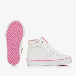 مايورال-ترينرز بأربطة جلد صناعي لون أبيض للبنات | Childrensalon Outlet