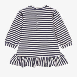 Mayoral-Girls White & Navy Blue Dress | Childrensalon Outlet