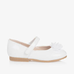 Mayoral-Girls White Patent Flower Shoes | Childrensalon Outlet