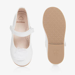 Mayoral-Girls White Patent Flower Shoes | Childrensalon Outlet