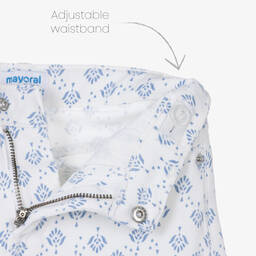 Mayoral-Girls White Patterned Twill Shorts  | Childrensalon Outlet