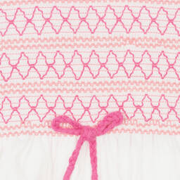 Mayoral-Бело-розовая футболка со сборками | Childrensalon Outlet