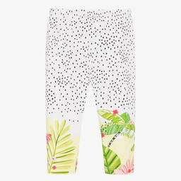 Mayoral-ليغنغز أطفال بناتي قطن مستدام جيرسي لون أبيض | Childrensalon Outlet