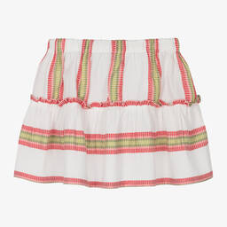 Mayoral-Girls White & Red Cotton Skirt | Childrensalon Outlet