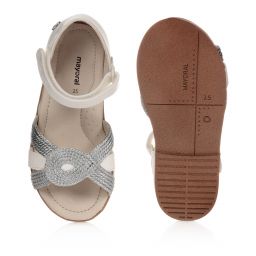 Mayoral-Girls White & Silver Sandals | Childrensalon Outlet