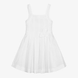 Mayoral-Белое платье без рукавов для девочек | Childrensalon Outlet
