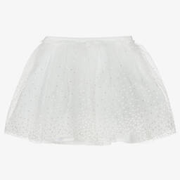Mayoral-Белая юбка-пачка из тюля в горошек для девочек | Childrensalon Outlet