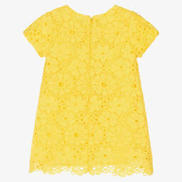 Mayoral-Girls Yellow A-Line Lace Dress | Childrensalon Outlet