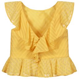 Mayoral-Girls Yellow Chiffon Blouse | Childrensalon Outlet