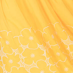 Mayoral-Girls Yellow Cotton Embroidered Dress | Childrensalon Outlet