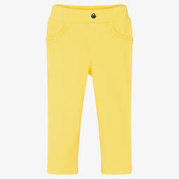 Mayoral-Girls Yellow Cotton Jeggings | Childrensalon Outlet