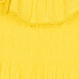 مايورال-فستان قطن سيرسوكر لون أصفر | Childrensalon Outlet