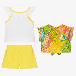 Mayoral-Girls Yellow Cotton Shorts Set | Childrensalon Outlet