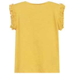 Mayoral-تيشيرت قطن لون أصفر للبنات | Childrensalon Outlet