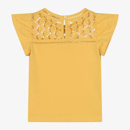 Mayoral-Girls Yellow Cotton T-Shirt | Childrensalon Outlet