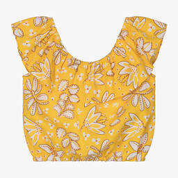 Mayoral-Girls Yellow Floral Blouse | Childrensalon Outlet