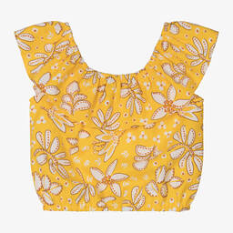 Mayoral-Girls Yellow Floral Blouse | Childrensalon Outlet